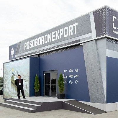 Премиальный павильон для Rosoboronexport черный вход