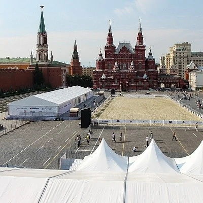 Классические павильоны на Красной Площади в Москве